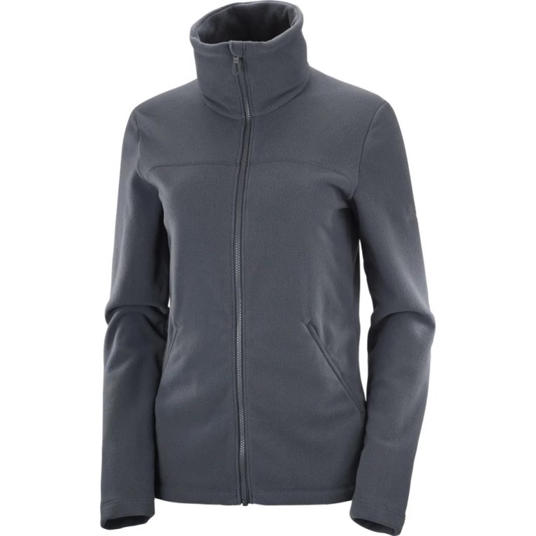 Dámské Bundy Salomon Essential Cosy Fleece Full Zip Černé | CZ 94LJRGX